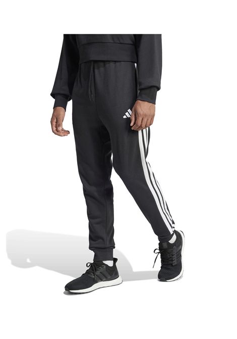 Adidas Essentials French Terry Tapered Cuff 3 Stripes Pants Black White Men ADIDAS CORE | Pants | JD1881-